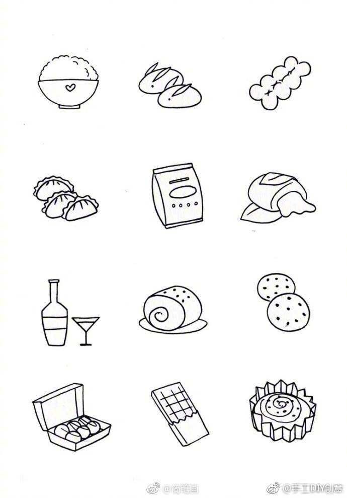 食物简笔画简单 零食图片