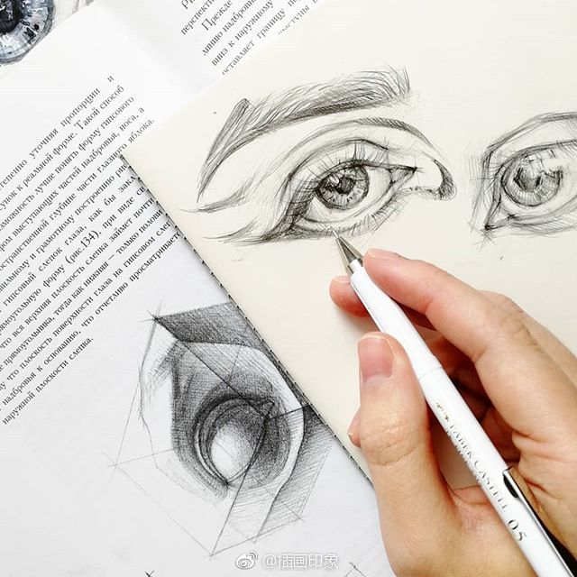一组眼睛的画法,好美~作者:插画师 watercolor artist_illustrator