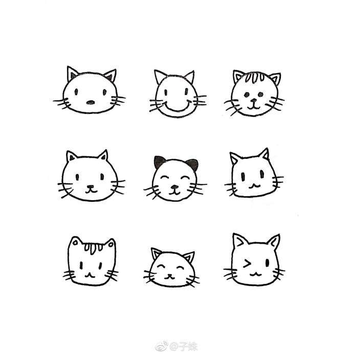 一组萌萌哒的简笔画小动物
 设计秀 (作者: 子姝)