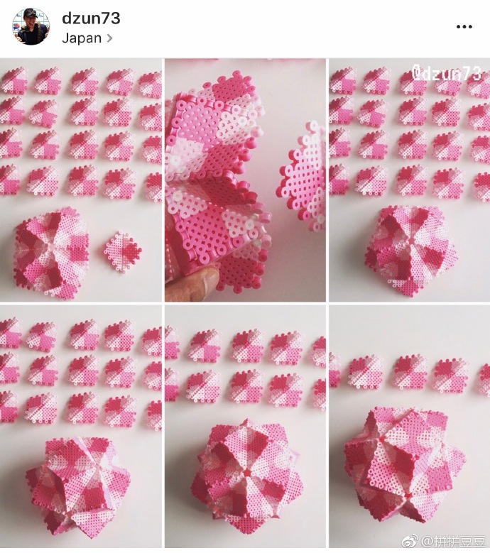 拼豆樱花花球!