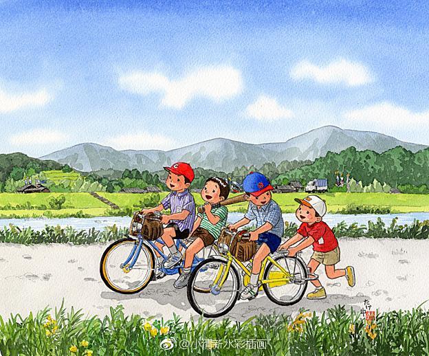 一组快乐童年的插画,来自插画家 竹中俊裕 の作品 (转)via @插画师