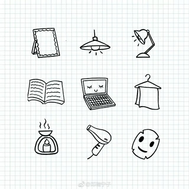 家具简笔画素材,手账手抄报素材作者:邓瑞宁子绘手账图片