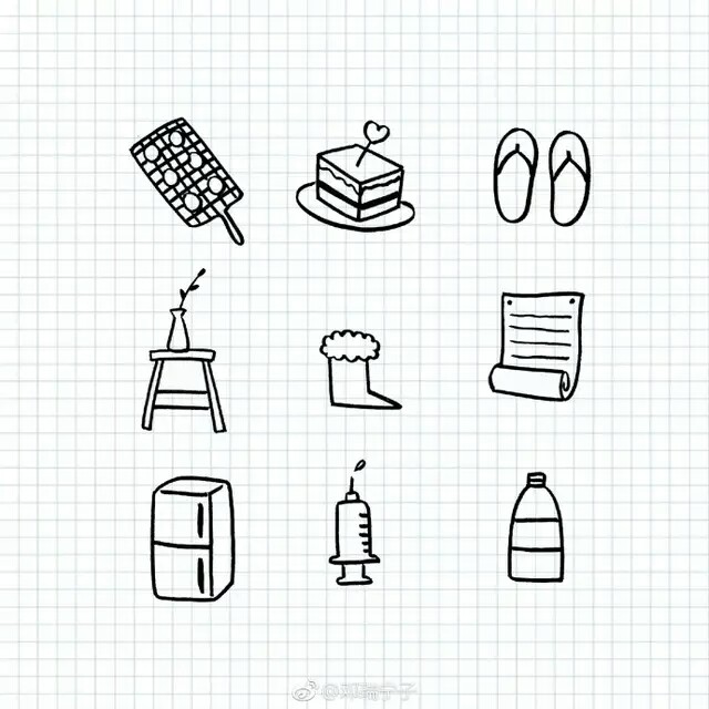 家具简笔画素材,手账手抄报素材作者:邓瑞宁子绘手账