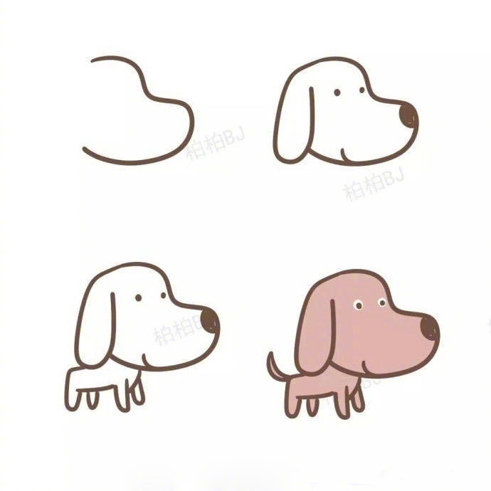 设计秀 一波狗子简笔画教程,很可爱~马住学