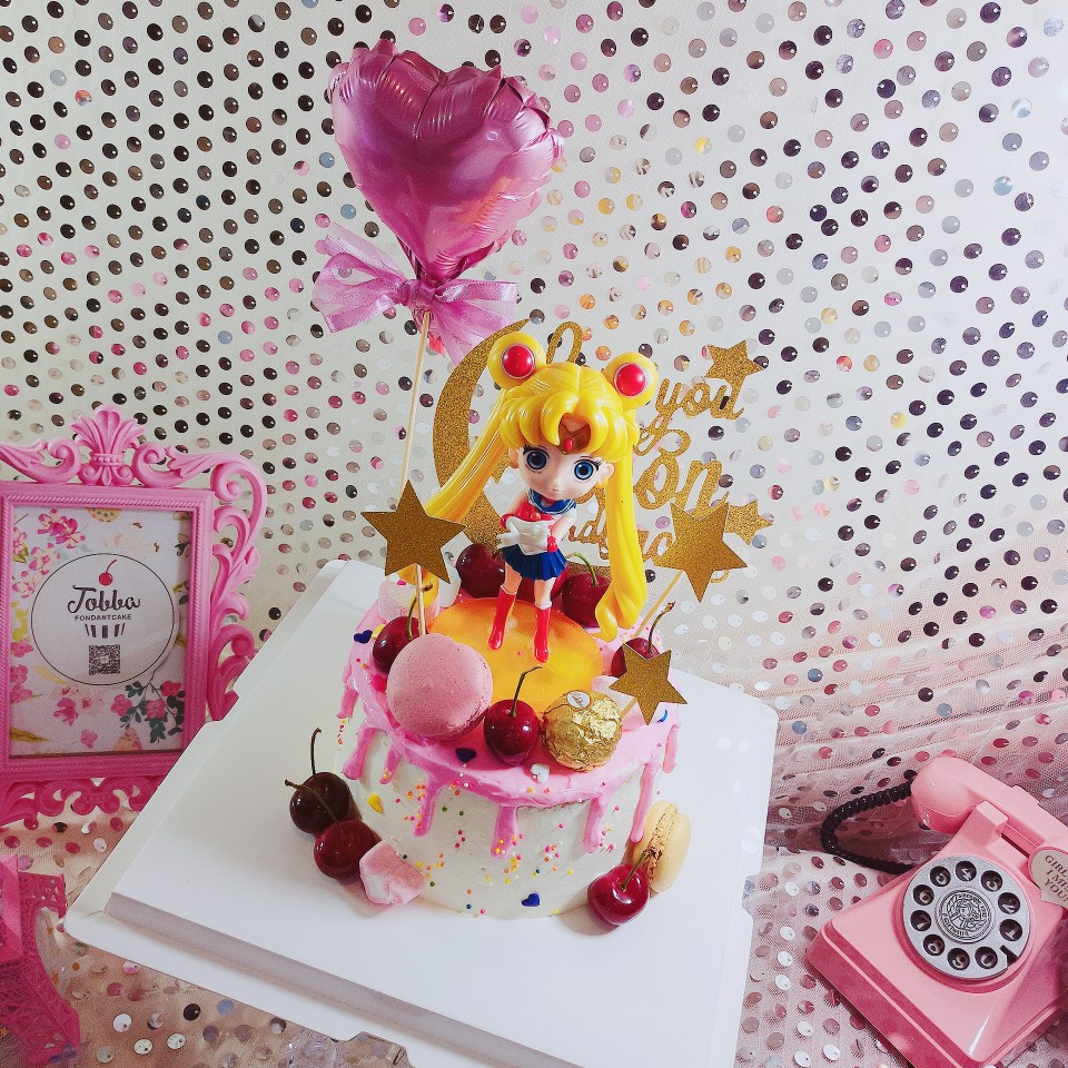 美少女浅色款生日蛋糕