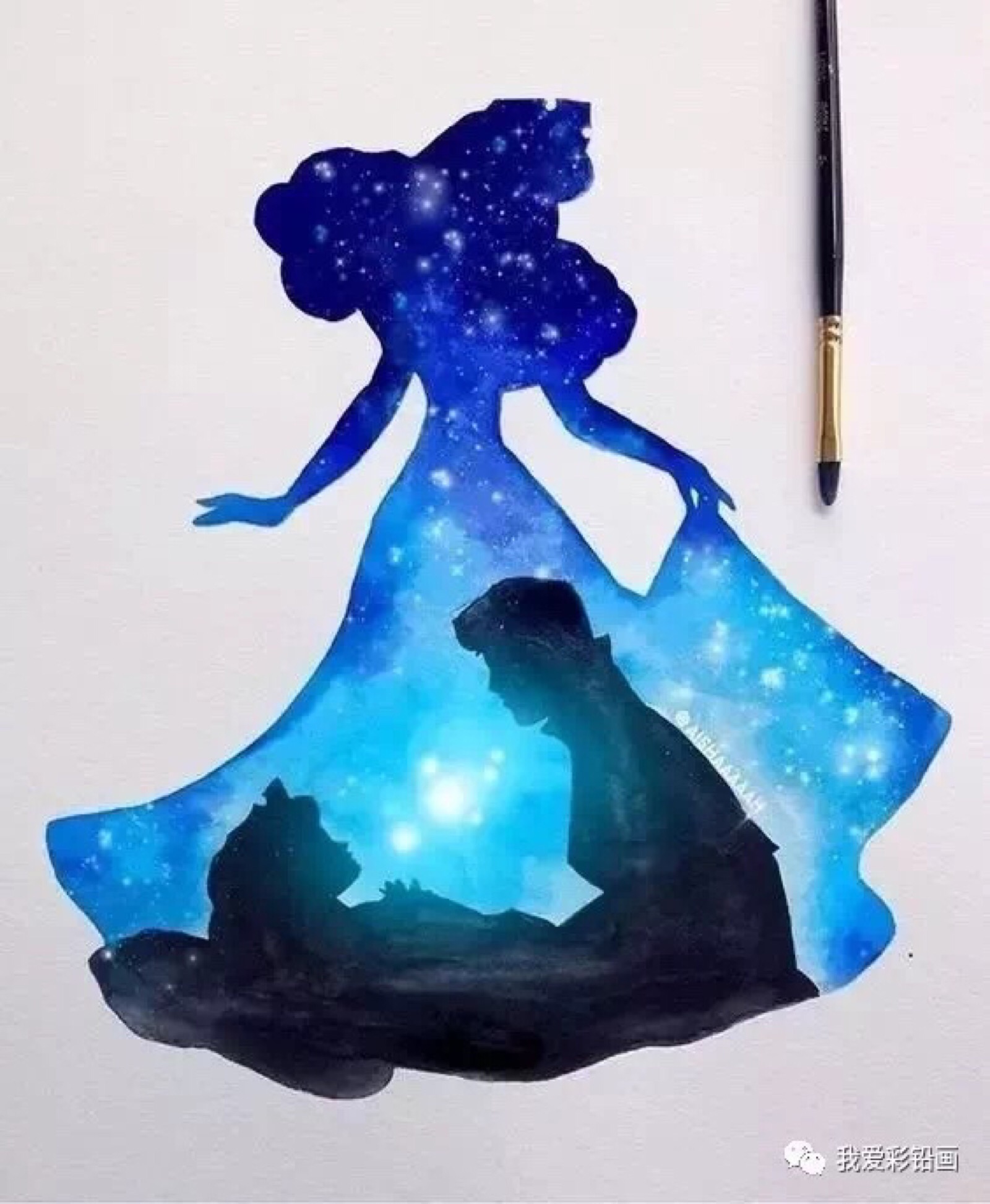 水彩梦幻卡通人物插画