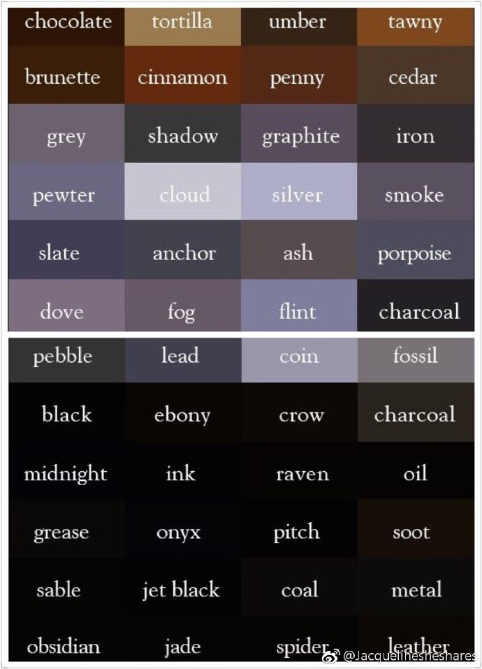 240种颜色用英语怎么说?