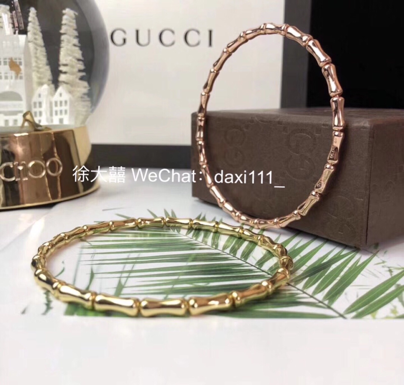 gucci竹节手镯图片