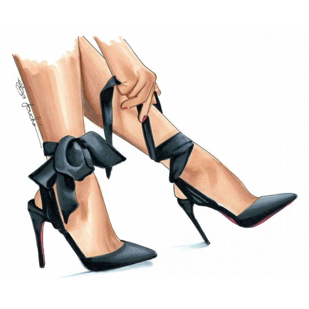 时尚绘画插画高跟鞋作者inselzafoucheartist