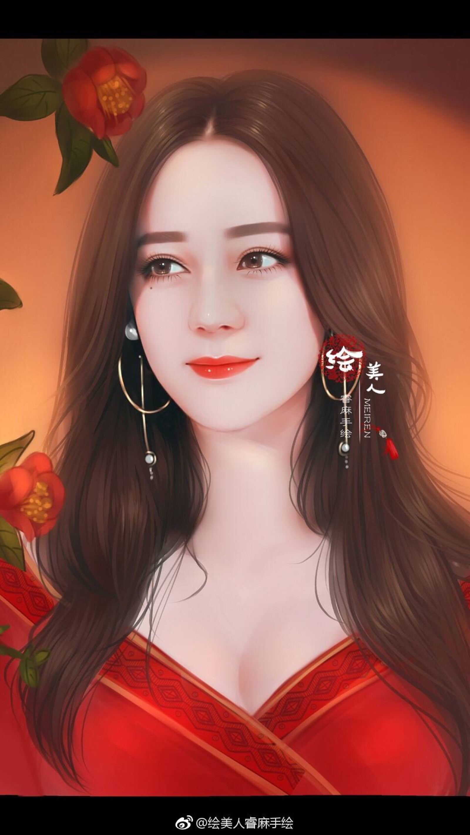 cr:绘美人睿麻手绘