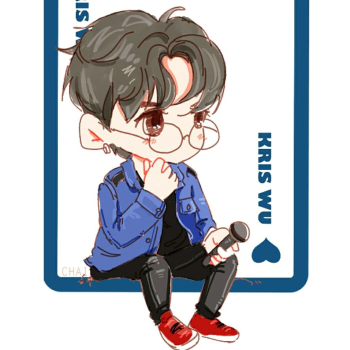 吴亦凡 kris 手绘漫画 卡通男头 壁纸 明星制作人 综艺男神 美男帅哥