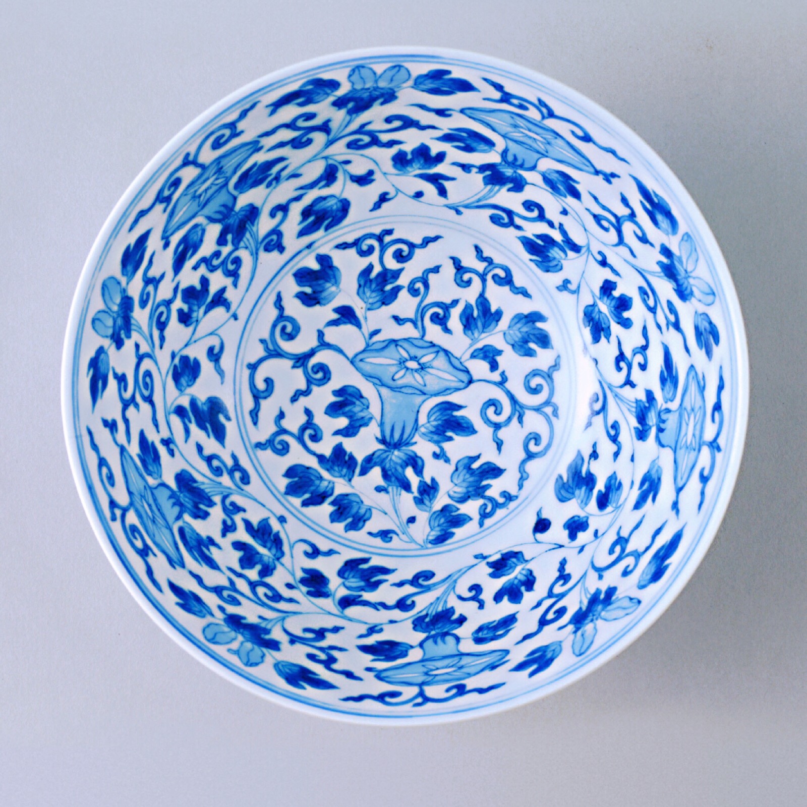 清康熙 康熙款青花缠枝牵牛花纹碗