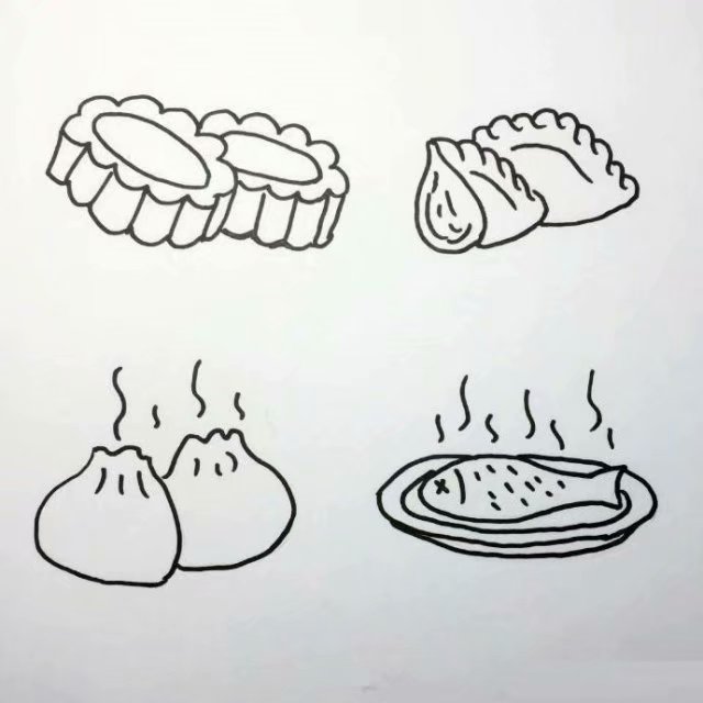 一些简单的食物插画