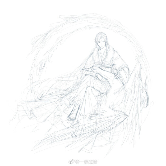 「古风美男」一锅玄哥 绘