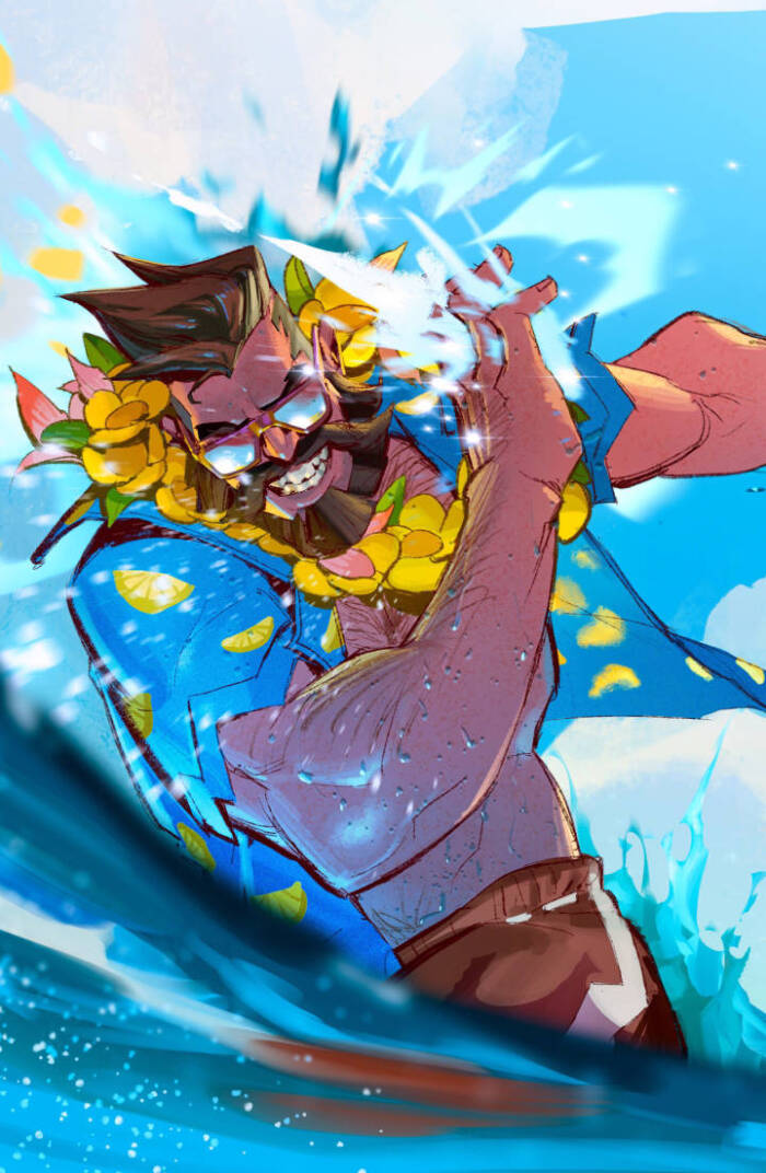 lol 英雄联盟 泳池派对 凯特琳 佐伊 男枪 画师微博:四天foday