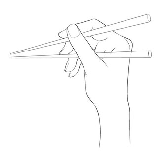 拿筷子绘画图片