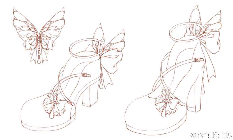 洛丽塔鞋子 设计图图片