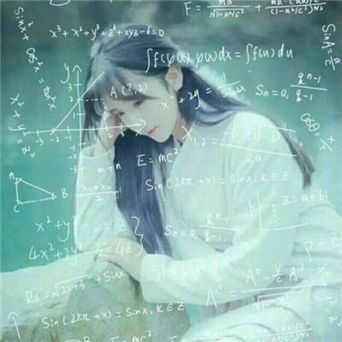 数学公式头像女生