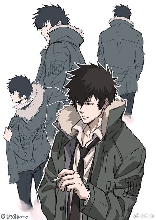 『psycho-pass 监视官 狡啮慎也』漫画家斎夏生画的狡啮慎也生日贺图