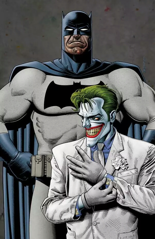 一半蝙蝠侠一半小丑图图片