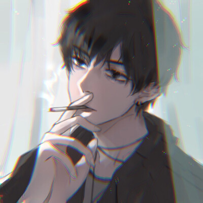 男生抽烟头像图片