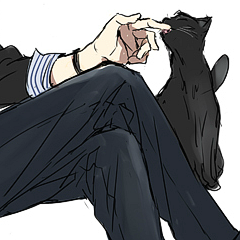 男生抱猫动漫情侣头像图片