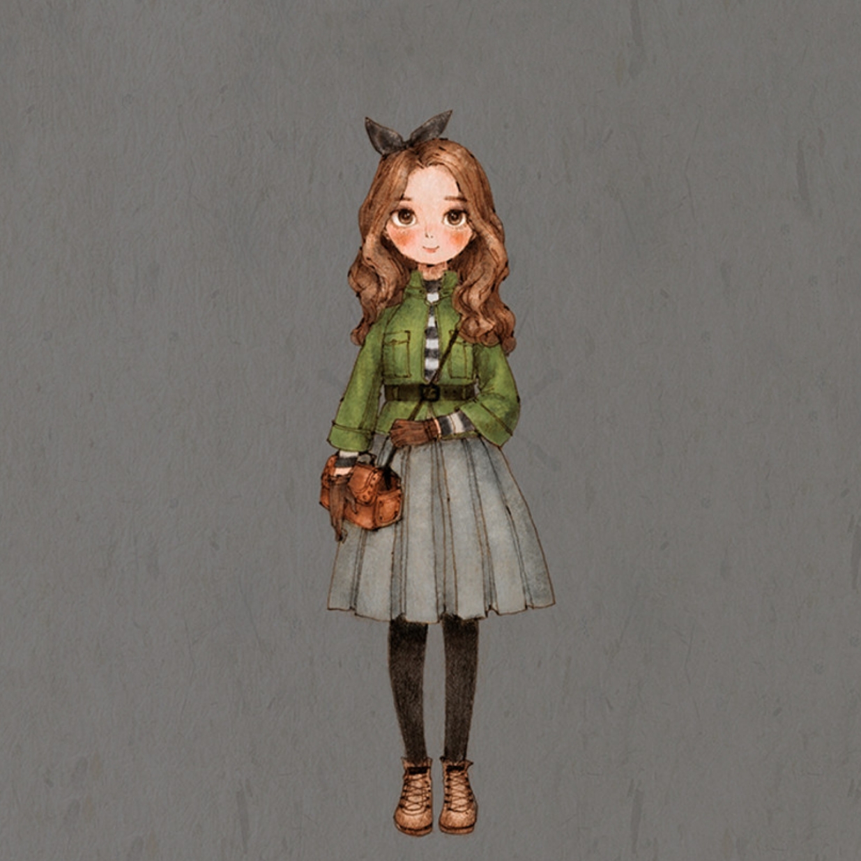 冬天女头像,可爱女生,来自韩国插画师aeppol作品