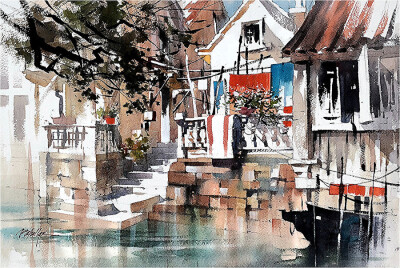 schaller 城市水彩画欣赏图片
