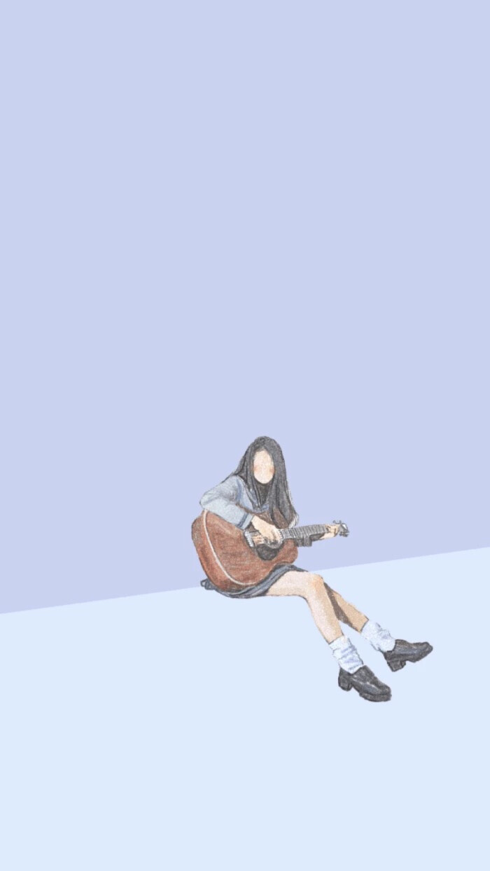 弹吉他少女