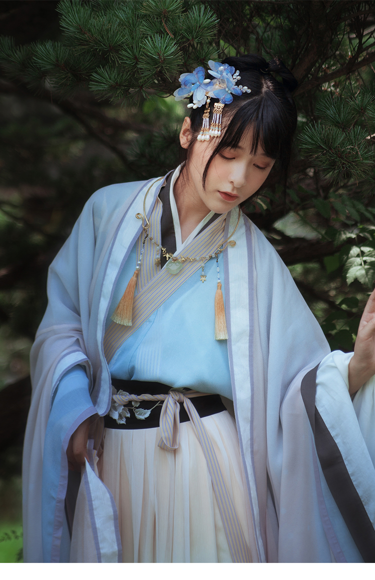 徐娇织羽集现代改良汉服元素秋款【四时歌】大袖衫绣花两片式半裙