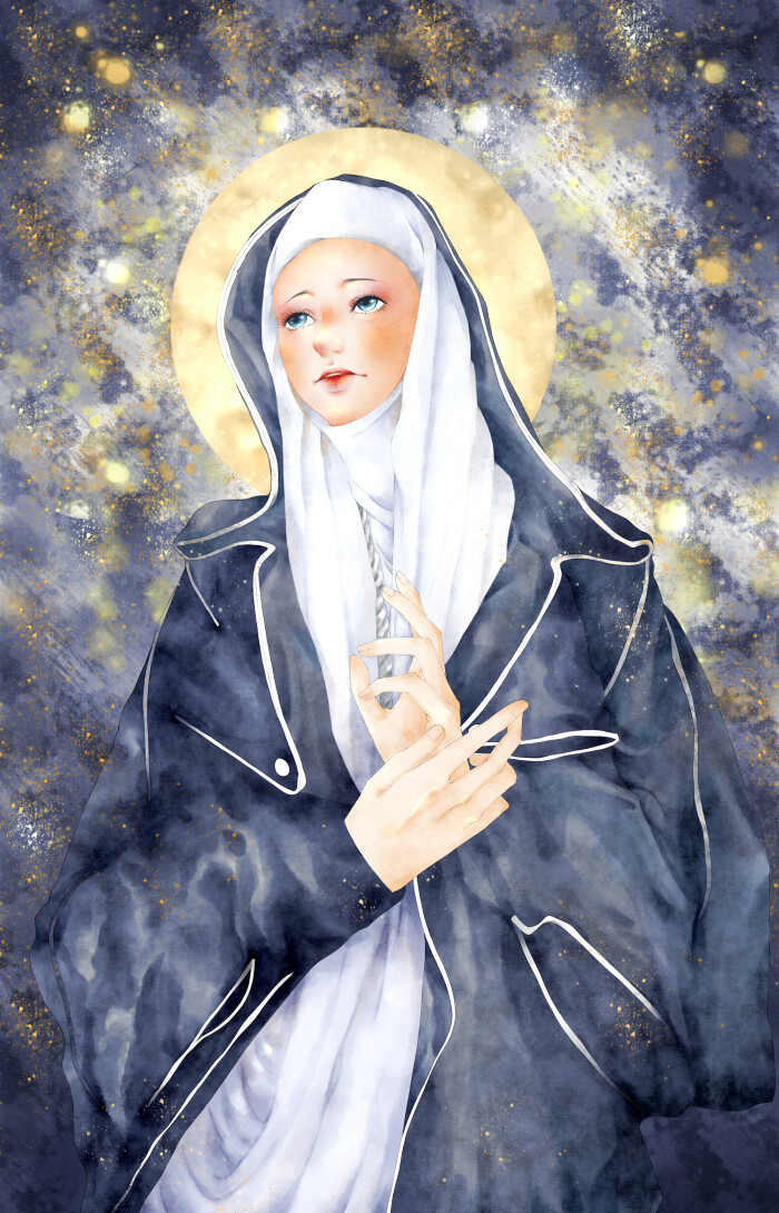 一个伟大的修女嬷嬷诞生了.画照片