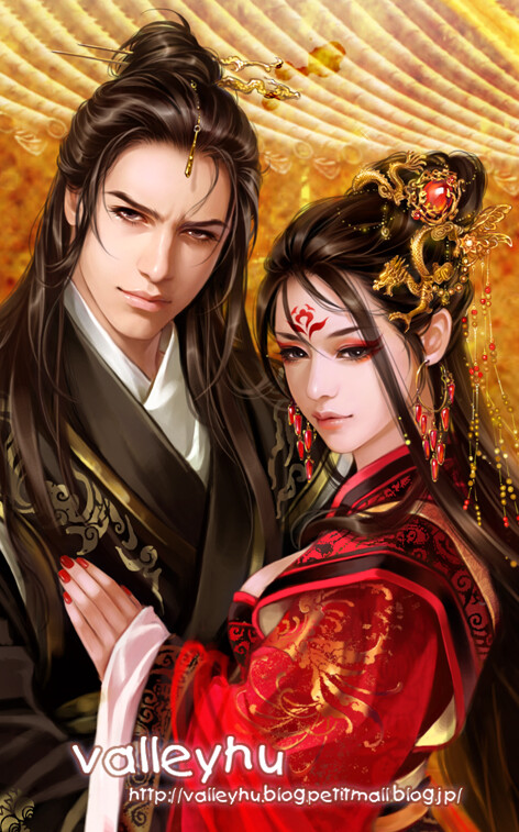 (古风情侣)绘师:valleyhu
