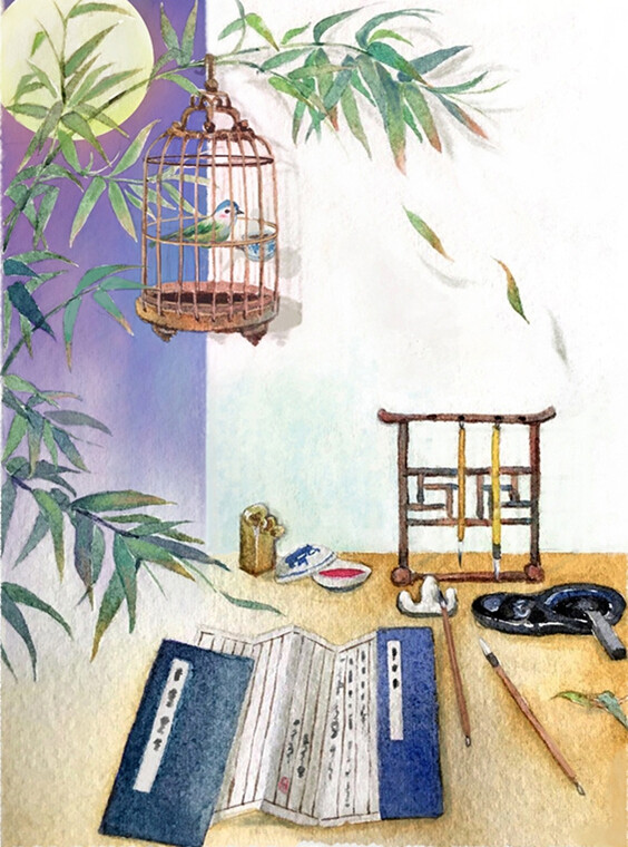 〔 古风水彩素材 〕作者" 澹雅zuoxy