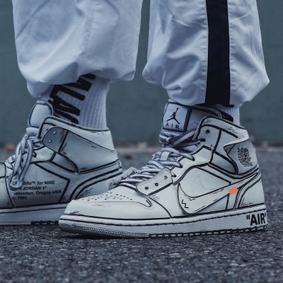 air jordan1 aj1 mid diy乔1手稿二次元纯白中帮篮球鞋554724-104