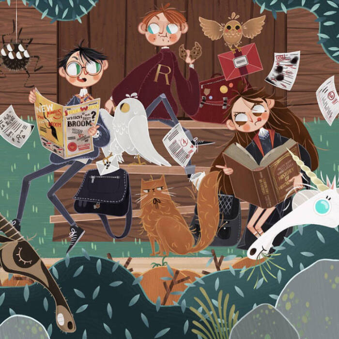 创意画廊意大利插画家 giada gatti 创作的哈利波特插图