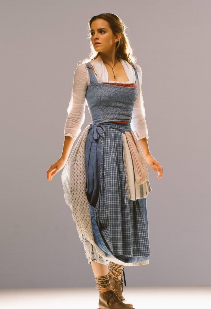 emma watson美女与野兽定妆照 农服