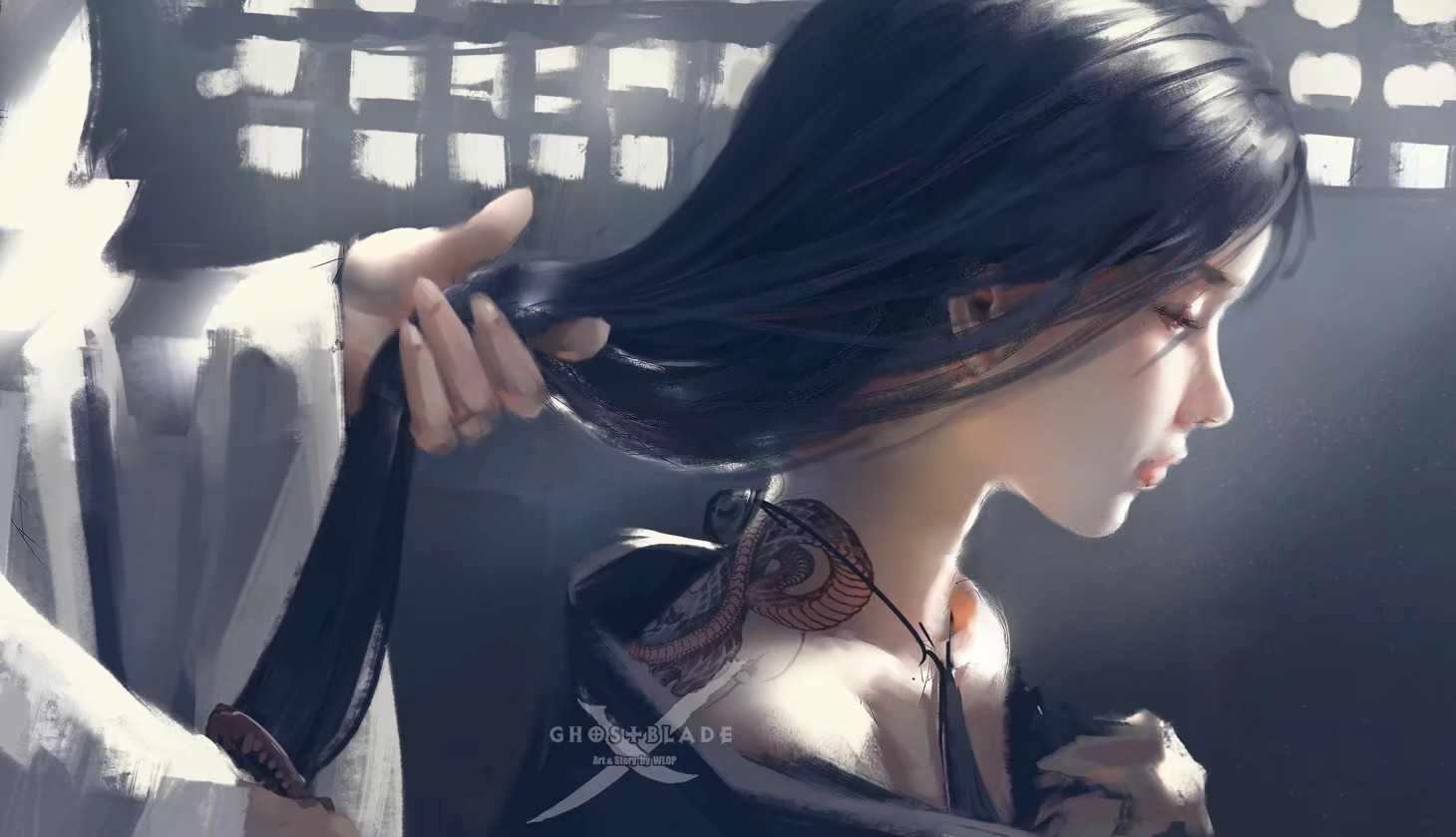 高清动漫美图壁纸 ghost blade 鬼刀 原绘师:wlop(pixiv id=2188232)