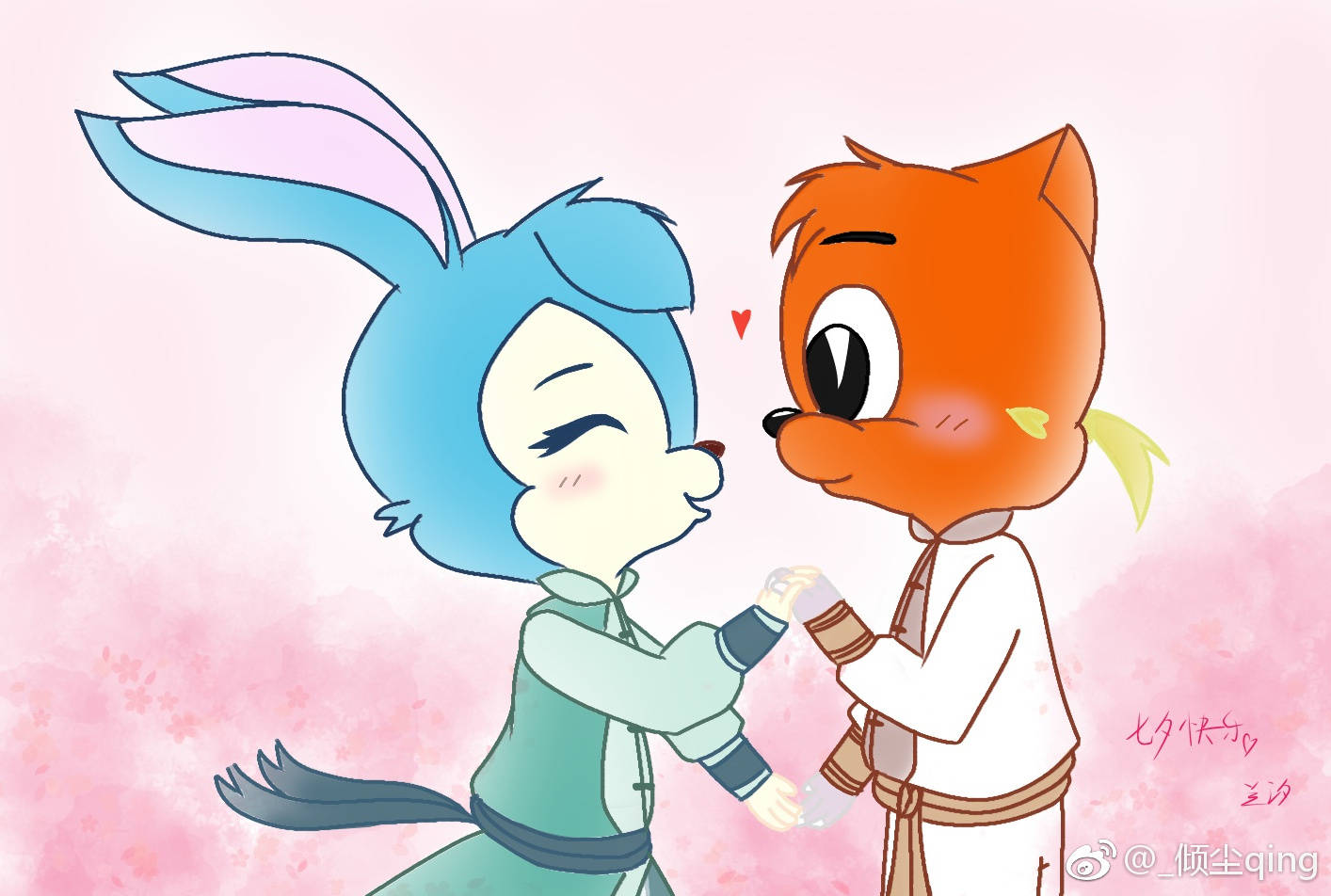 蓝兔x虹猫 求婚图片