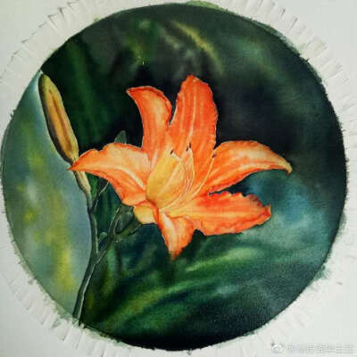 水彩#画画#手绘 画一朵萱草花,又名忘忧草,是中国的母亲花,愿天下