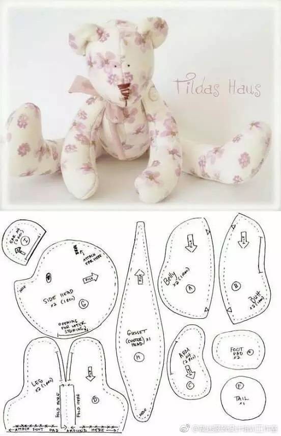 熊猫布偶制作纸样图片
