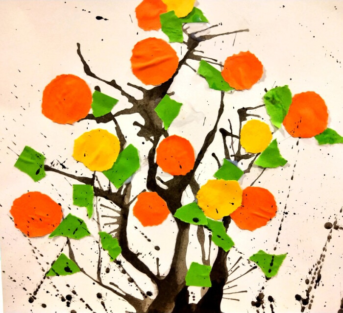画橙子树的简单画法图片