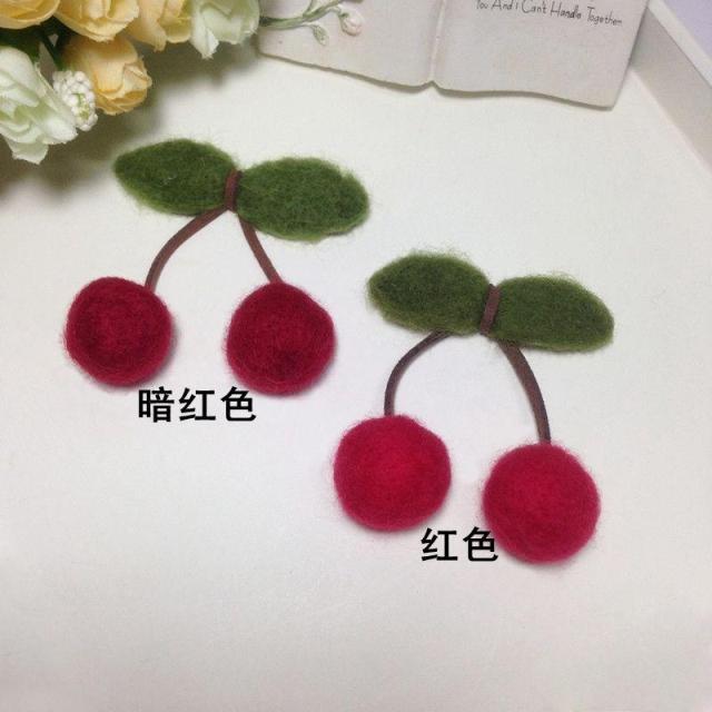 纯手工羊毛毡可爱樱桃胸针毛衣外套别针儿童胸花开衫配饰衬衫饰品