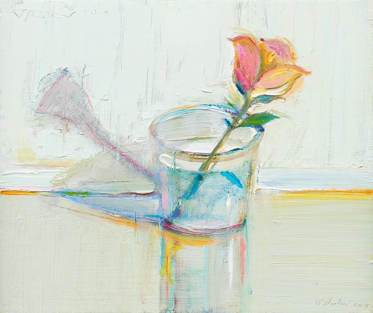 把玻璃杯涂成彩色的艺术家/wayne thiebaud