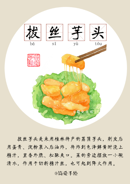 桂林美食手绘图片