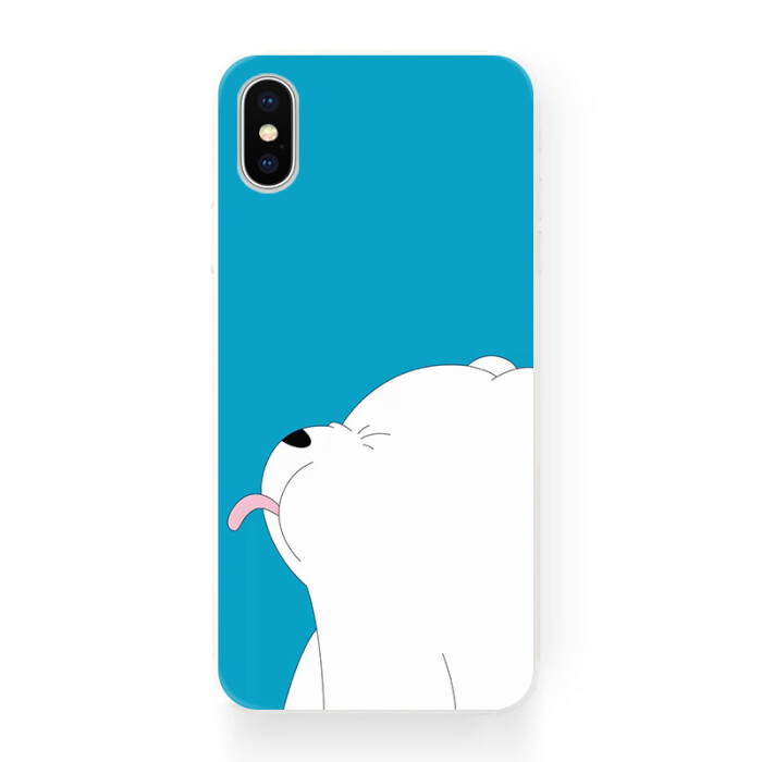 可爱简约白色小熊 苹果xr iphone 8 xs max i6 i7 plus se 手机壳