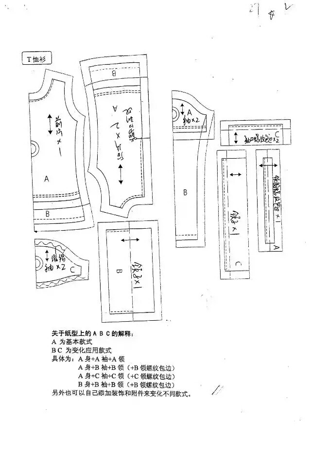 暂存娃衣纸样