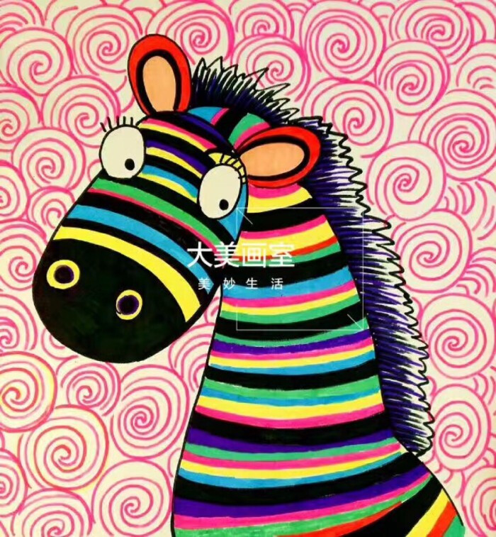 准备斑马造型,让幼儿画,还有贴