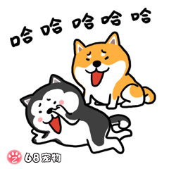 68宠物app微信qq搞笑萌宠物动态表情:大笑