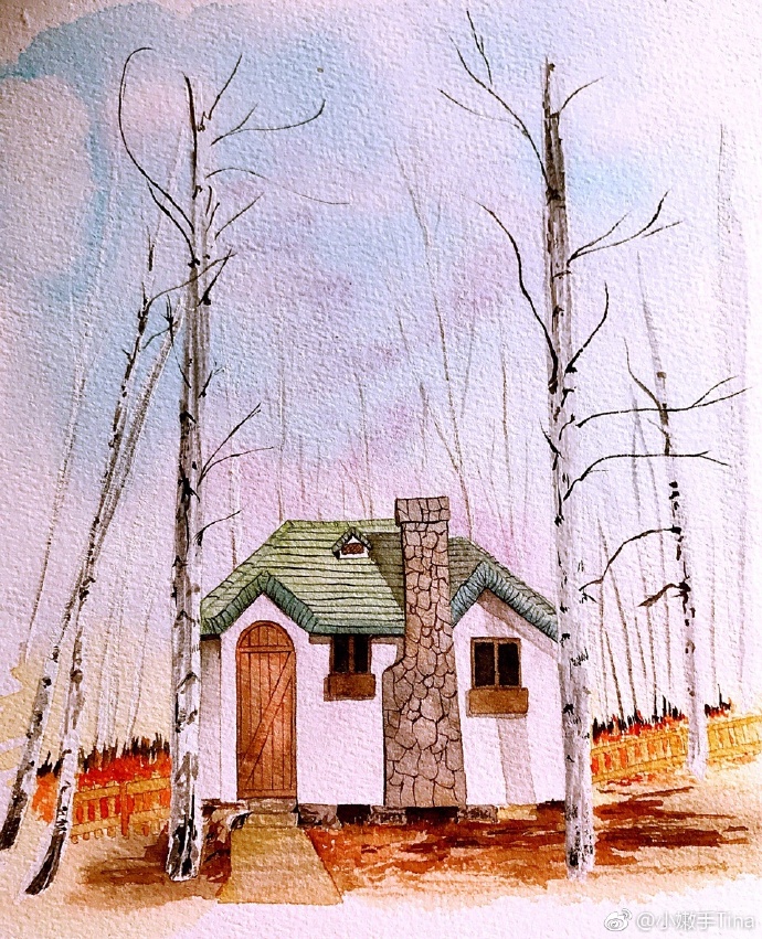 水彩老房子 画师:小嫩手tina水彩