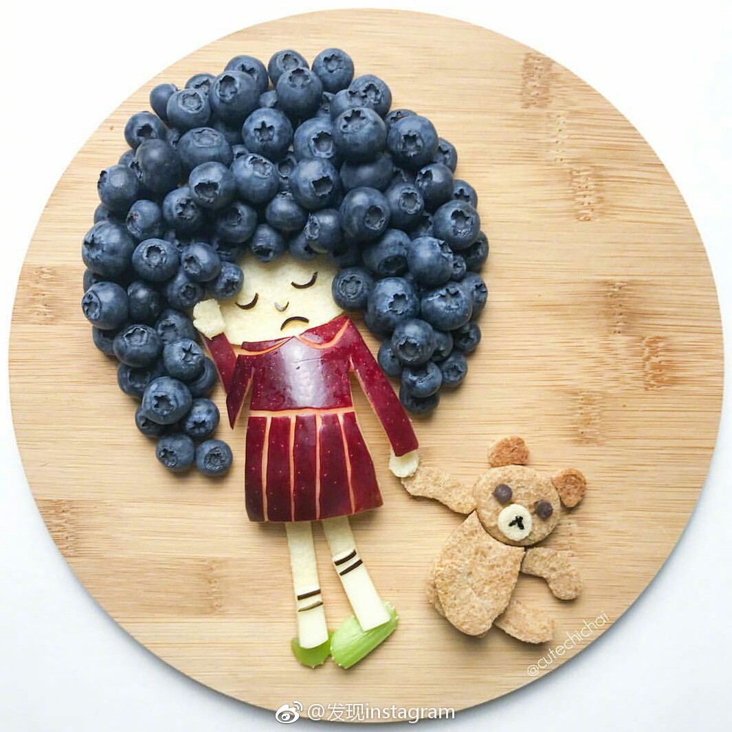 创意趣味的水果卡通拼盘.ins:cutechichai